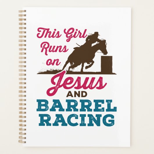 Dit meisje loopt op Jezus en Barrel Racing Planner (Voorkant)