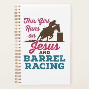 Dit meisje loopt op Jezus en Barrel Racing Planner