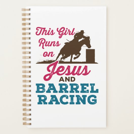 Dit meisje loopt op Jezus en Barrel Racing Planner (Voorkant)