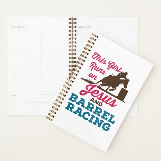 Dit meisje loopt op Jezus en Barrel Racing Planner (Display)