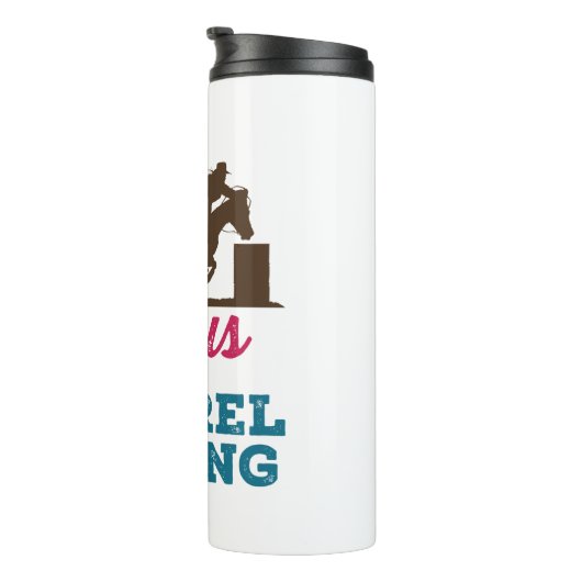 Dit meisje loopt op Jezus en Barrel Racing Thermosbeker (Geroteerd rechts)