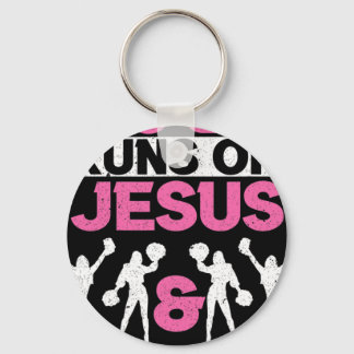 Dit Meisje Loopt Op Jezus En Cheerleading Cheerlea Sleutelhanger