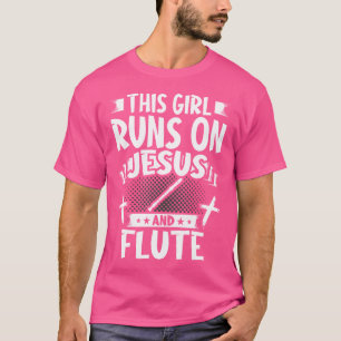 Dit meisje loopt op Jezus en fluit T-shirt