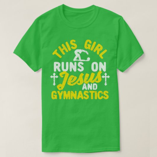 Dit meisje loopt op Jezus en gymnastiek 5 T-shirt (Design voorkant)