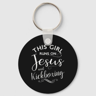 Dit Meisje Loopt Op Jezus En Kickboksen Vechtkunst Sleutelhanger