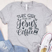 Dit meisje loopt op Jezus en koffie Christelijk T-shirt