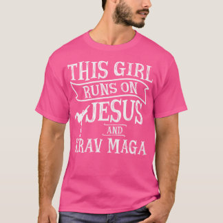 Dit meisje loopt op Jezus en Krav Maga voor T-shirt