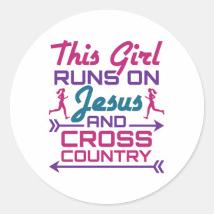 Dit meisje loopt op Jezus en Land. Ronde Sticker