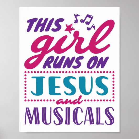 Dit meisje loopt op Jezus en Musicals Poster (Voorkant)