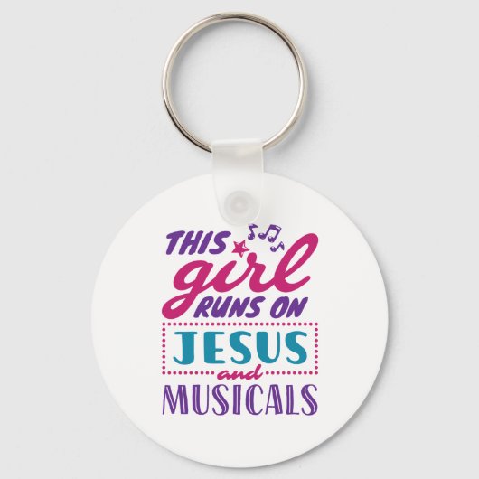 Dit meisje loopt op Jezus en Musicals Sleutelhanger (Voorkant)