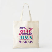 Dit meisje loopt op Jezus en Musicals Tote Bag (Voorkant)