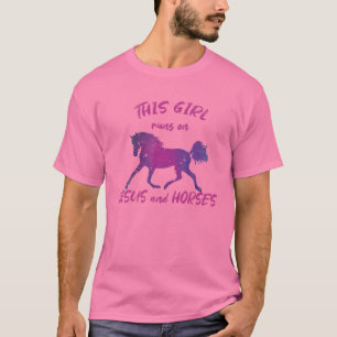 Dit meisje loopt op Jezus en paarden die Christia  T-shirt