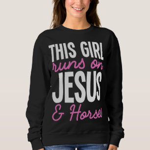 Dit meisje loopt op Jezus en Paarden die paardenme Trui