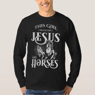 Dit Meisje Loopt Op Jezus En Paarden - Paard Liefh T-shirt