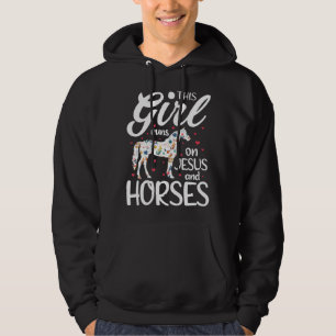 Dit meisje loopt op Jezus en Paarden T-shirt Paard