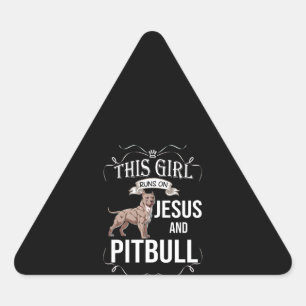 Dit meisje loopt op Jezus en Pitbull Sticker