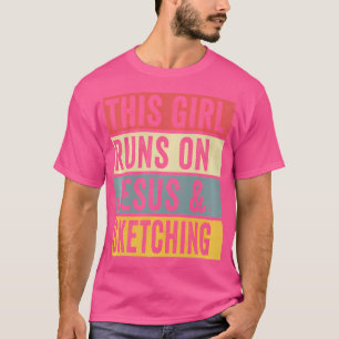 Dit Meisje Loopt Op Jezus En Schetst Tekenanimatie T-shirt