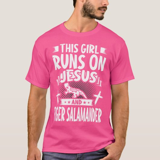 Dit meisje loopt op Jezus en tijger Salamander T-shirt (Voorkant)