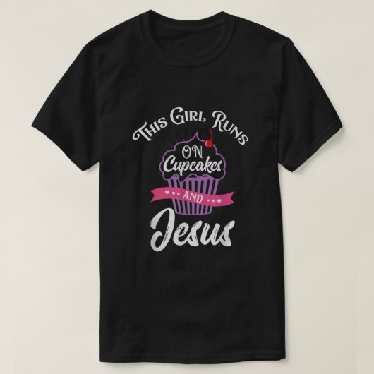 Dit meisje loopt op koekjes en Jezus T-shirt (Design voorkant)