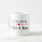 Dit meisje loopt op koffie en Jezus | Mok (Voorkant links)