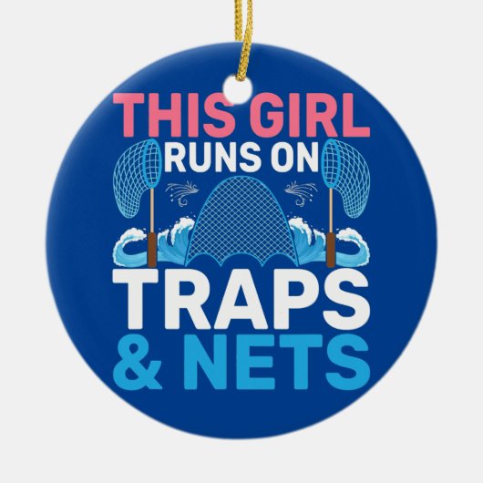 Dit meisje loopt op Traps Nets Marine Biology Keramisch Ornament (Voorkant)