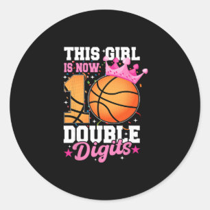 Dit meisje nu 10 dubbele cijfers Sketll 10 jaar ve Ronde Sticker