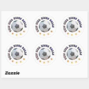 Dit meisje schopt ballen ronde sticker