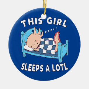 Dit meisje slaapt veel Axolotl Pyjama Slapen Keramisch Ornament
