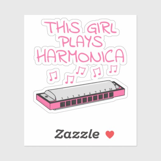 Dit meisje speelt harmonica, Vrouw musicus Sticker (Vel)