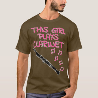 Dit meisje speelt klarinet Vrouw klarinettist Wood T-shirt