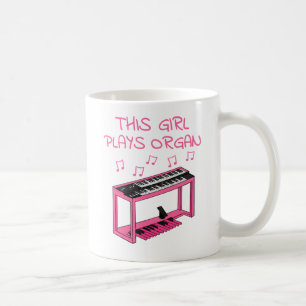 Dit meisje speelt orgel Vrouw jazzorganist Koffiemok