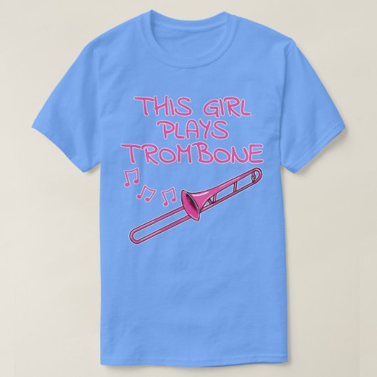 Dit meisje speelt trombone Vrouw trombonist brass  T-shirt (Design voorkant)