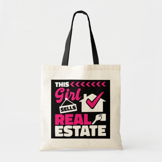 Dit meisje verkoopt onroerend goed in onroerend go tote bag (Voorkant)