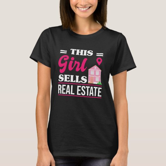 Dit meisje verkoopt real-state agent Home Broker G T-shirt (Voorkant)
