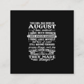 Dit meisje werd geboren in augustus 2010. vierkante visitekaartje (Voorkant)