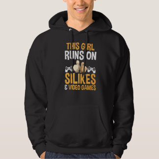 Dit meisje werkt op Silkie Chickens & Video Games Hoodie