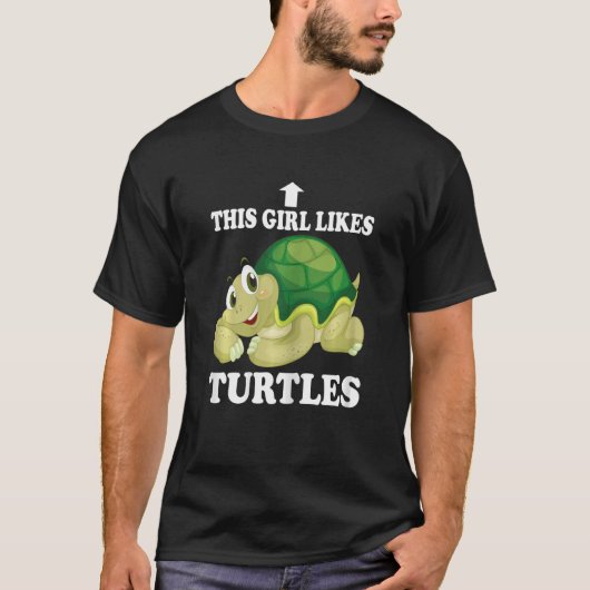 Dit meisje zoals de schildpadschildpad Zee Anima T-shirt (Voorkant)