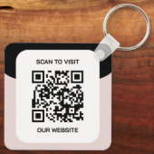 Dit moderne en strakke zwart | Logo- en QR-code Sleutelhanger (Achterkant)