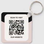 Dit moderne en strakke zwart | Logo- en QR-code Sleutelhanger (Achterkant)