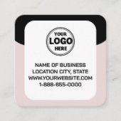 Dit moderne en strakke zwart | Logo- en QR-code Vierkante Visitekaartje (Voorkant)