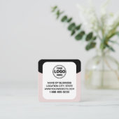 Dit moderne en strakke zwart | Logo- en QR-code Vierkante Visitekaartje (Staand voorkant)