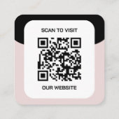 Dit moderne en strakke zwart | Logo- en QR-code Vierkante Visitekaartje (Achterkant)