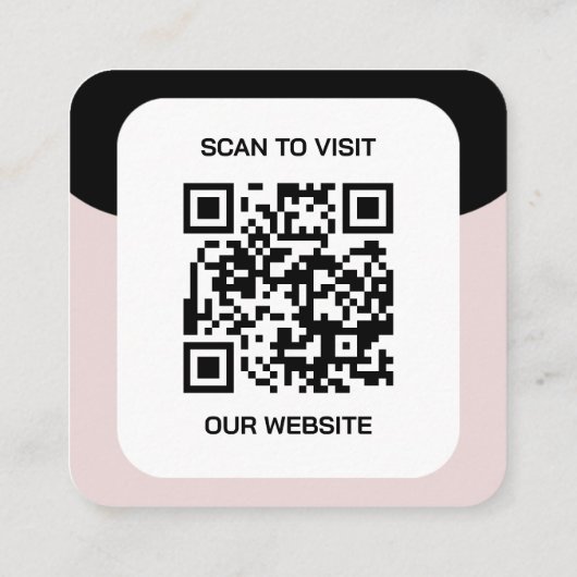 Dit moderne en strakke zwart | Logo- en QR-code Vierkante Visitekaartje (Achterkant)