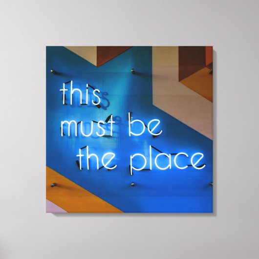 Dit moet de plaats zijn waar NEON Sign Funny Canvas Afdruk (Voorkant)