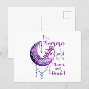 Dit Momma is dol op de maan en de rug Briefkaart