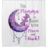 Dit Momma is dol op de maan en de rug Douchegordijn (Voorkant)