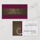 Dit monogram-visitekaartje aanpassen visitekaartje (Voorkant / Achterkant)
