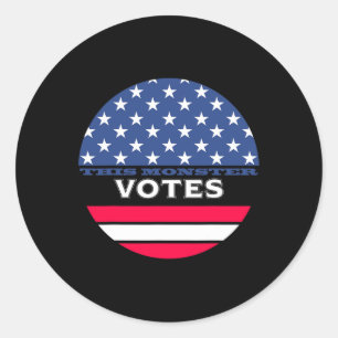 Dit monster stemt tegen Trump Biden Harris 2020 Ka Ronde Sticker