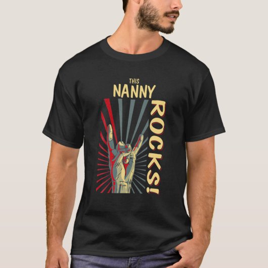 Dit nanny Rocks  Retro Concert 70S 80S Fun T-shirt (Voorkant)