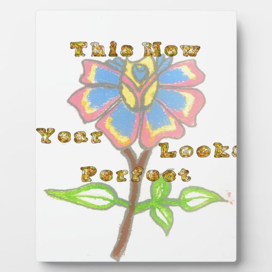 Dit nieuwe jaar ziet er perfect uit Floral Text Ar Fotoplaat (Voorkant)